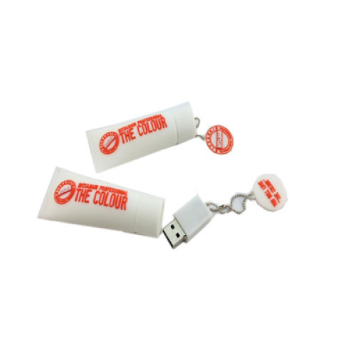 Lecteur de stylo USB en caoutchouc PVC personnalisé en pâte dentifrice