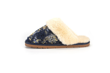 Sleepers Womens Knitted Textile Mule Slippers Fuchsia/Multi