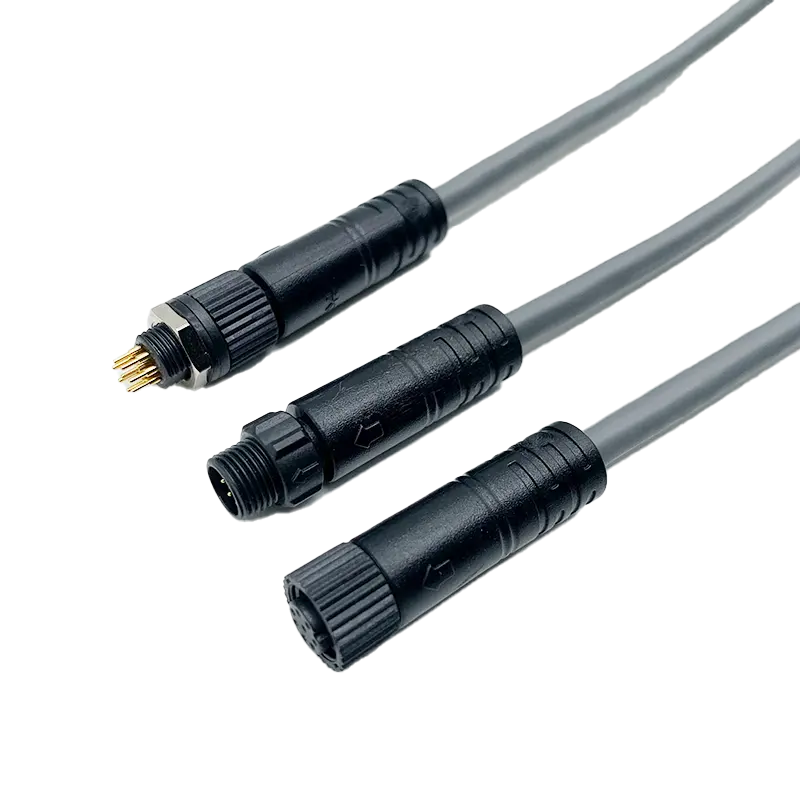 M8 Waterproof Connector IP67 Gold Plated 3μ Cable