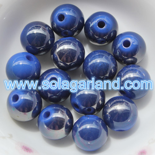 6-20 MM Super Glanzende Plastic Juicy Globe Kralen Metallic Two Tone