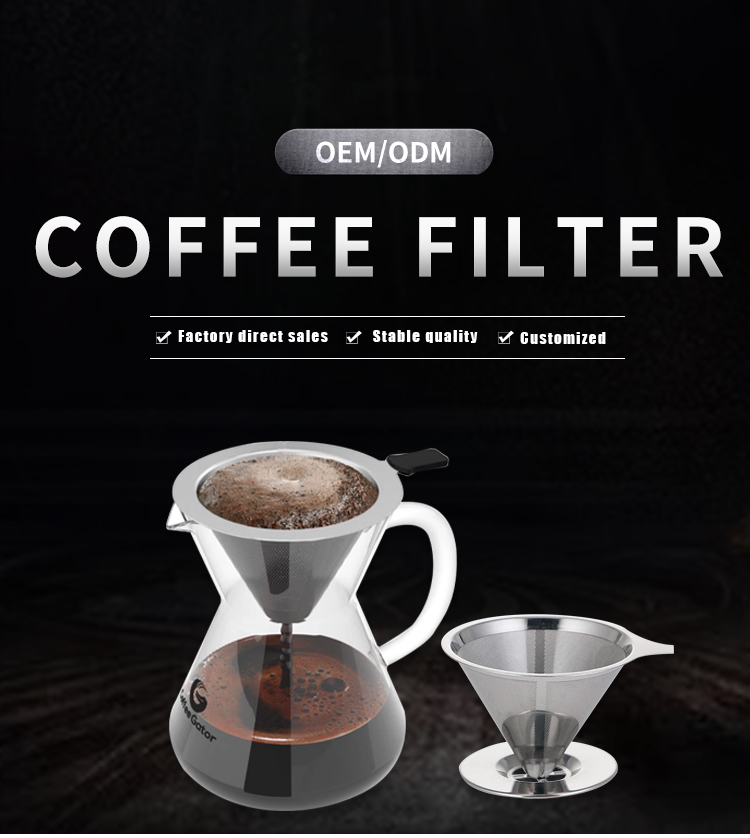 brand paper v60 stainless steel hand drip stitching coffee filter