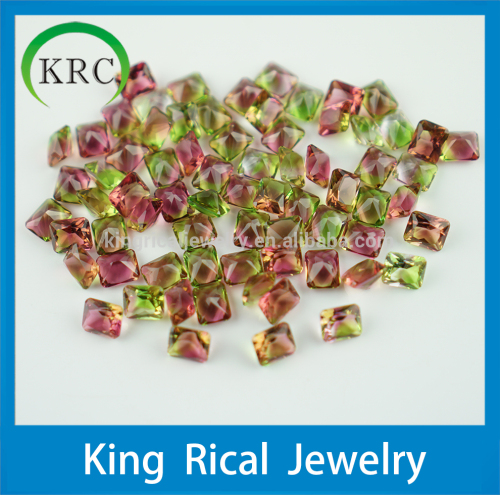 Customized octagon princess cut tourmaline color gemstone