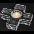 Glass Cross Tealight Holder