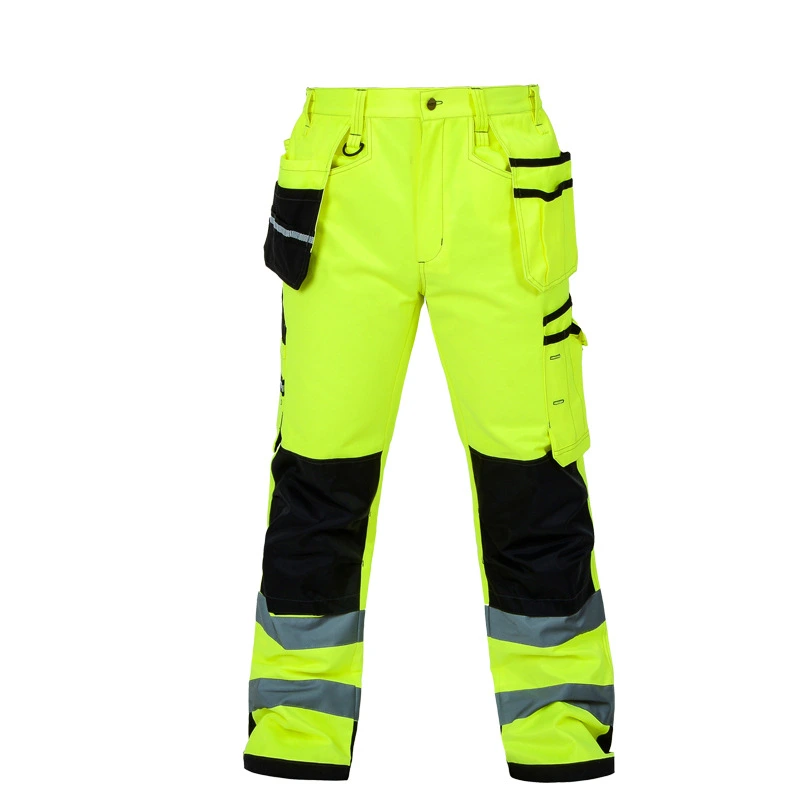 Hi Visibility Tool Pocket Functional Safety Workwear Work Trousers Cargo Work Pants with Knee Pads