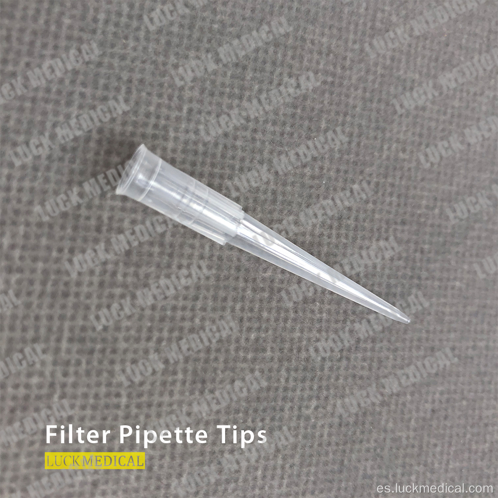 Punta de filtro desechable transparente