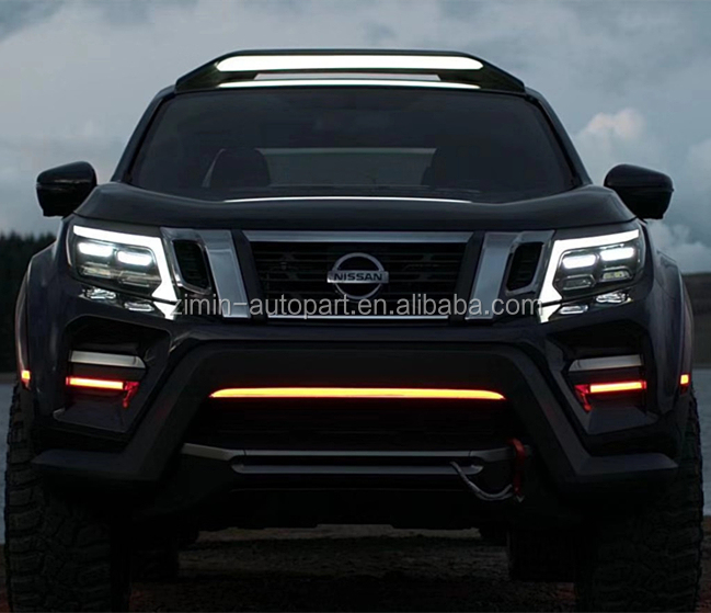 high quality car front bumper grille with led light for Navara np300 2015 - 2019