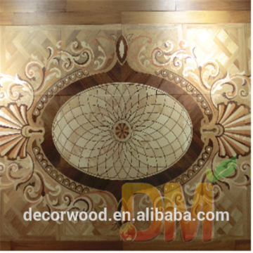 Newest Anique engineered flooring medallion wood floor inlay