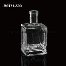 Flint Glass Square Whisky Glass Bottle 500ML High Quality Cognac Glass Bottle