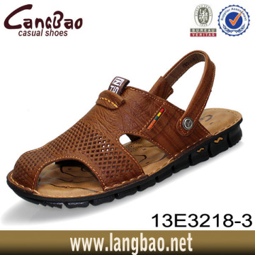 2014 excellent top layer genuine leather handmade sandal