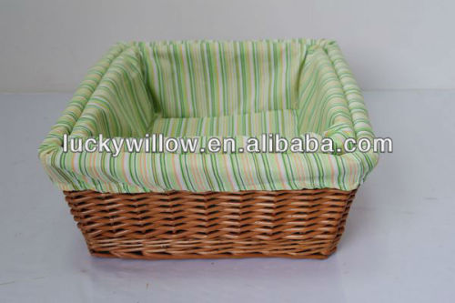2 piece set rectangle willow storage basket