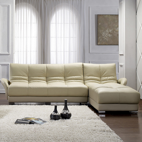 L-Shaped Leather Sectional Sofa