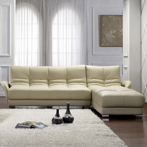 Chaise L-shaped a forma di divano in pelle divano design