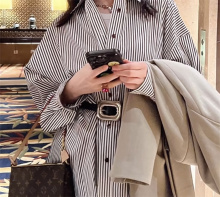 Gold Silver Large Buckle Genuine Leather Slim Belt