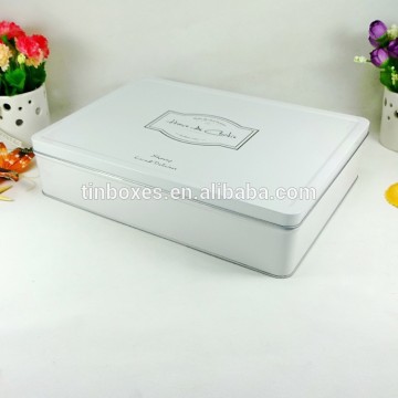 direct factory hot sale rectangle metal white porcelain tin box