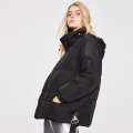 Winter Hot Sale Ladies Zipper Black Padded Jacket