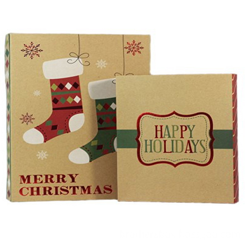 Kraft Paper Eco Christmas Socks Card Box