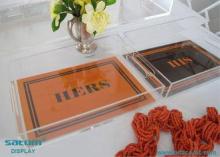 Simple Mirror Acrylic Individual Serving Trays With Lid , P