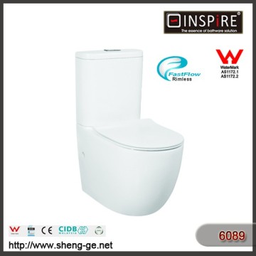 6089 Rimless Australia watermark toilet Chaozhou ceramic two-piece toilet