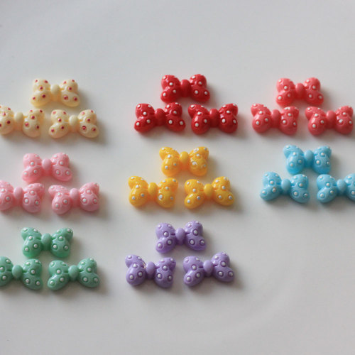 Colorful Cute Bowknot Shaped Resin Flatback Cabochon 100pcs/bag Girls Hair Accessories Beads Slime DIY Craft Decor