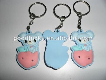 Lovely cat shaped soft PVC keychain