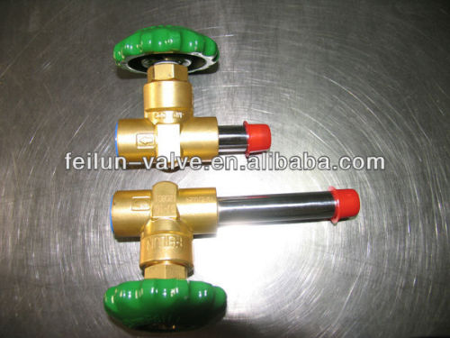 DJ-10ACA Brass Cryogenic Stop valve for Dewar tank(Green handwheel)