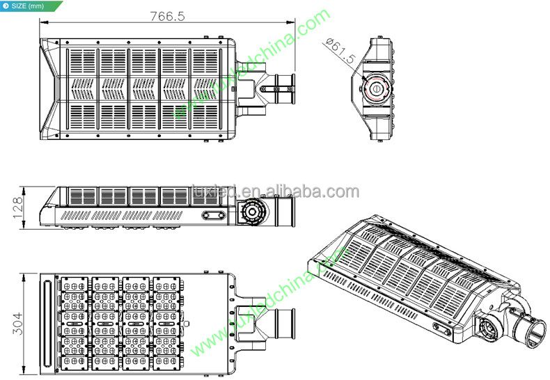 LUXINT ip65 water proof high lumen output CE & RoHs approved 120w street light led fixture