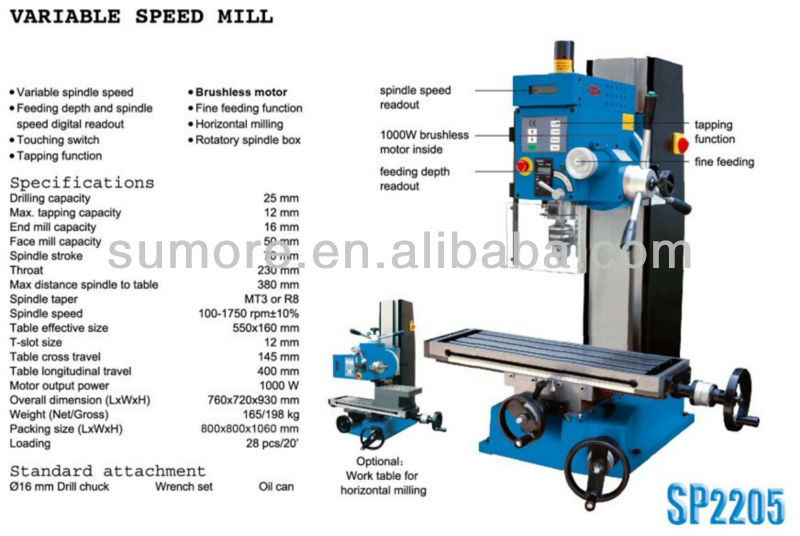 hobby mini milling machine for factory sale SP2205