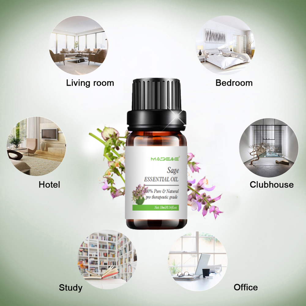 Minyak esensial sage sage yang larut dalam air untuk aroma diffuser