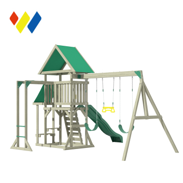Wooden Backyard Playground: Swing Set and Climbing Ladder for Kids and Adults