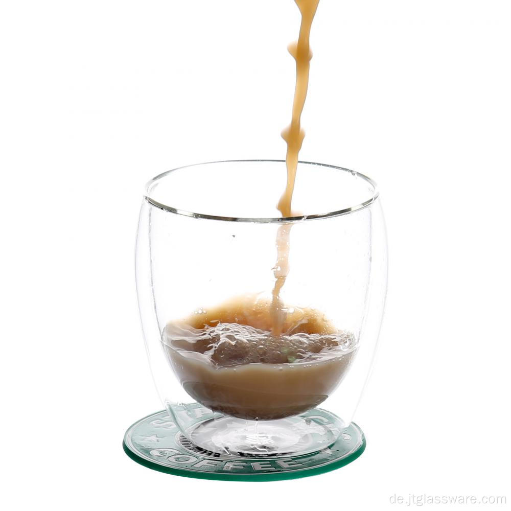 Doppelwandiger Glasbecher Kaffeetasse