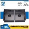 Double Bowl Black Undermount Handmade Kitchen Sinks