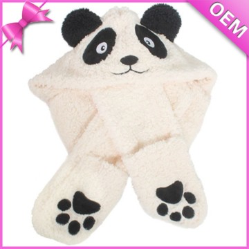custom hats animal shaped plush hat,cute polar bear plush hats,plush animal hat scarf glove