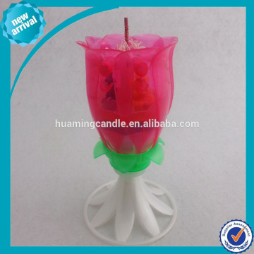 rose flower rotating musical birthday candles