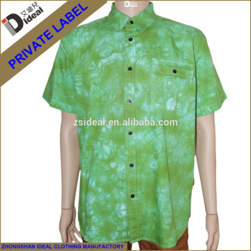 Short sleeve mens dip dye casual shirts