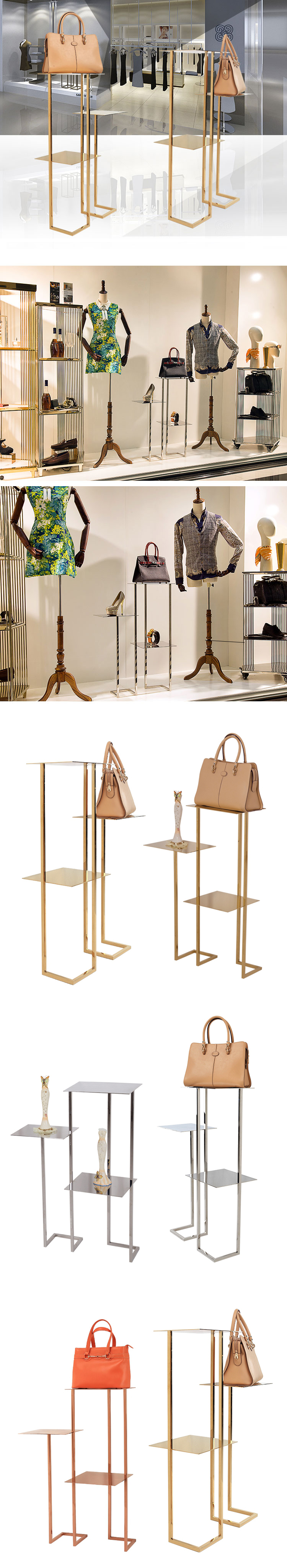 Bag Shoes Display Stand For Clothing Shop 