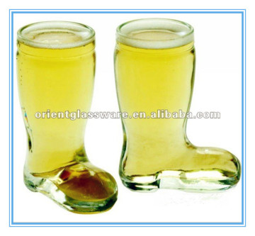 High quality beer mug glass boot shape glass mug