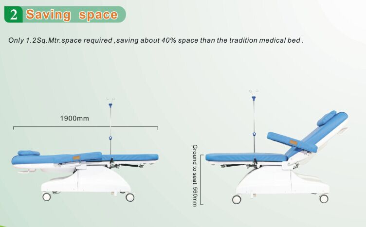 BT-DY001 hospital mobile electric motor dialysis chair medical recliner  armchair blood donation chair
