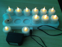 Color changing inductive rechargeable LED tealight candle