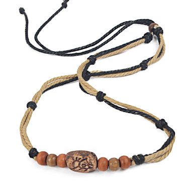 Men's Stylish Surfer Choker Pendant Bead Hemp Necklace Tribal Handmade