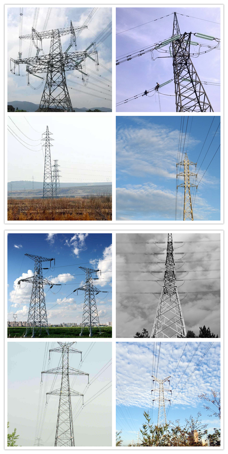 China Galvanized Uhv/Ehv Angle Steel/Steel Tube Power Transmission Tower
