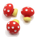 3D Red Mushroom Resin Beads Simulation Vegetable for Fairy Garden Toys DIY Home Craft Charms Keychain αξεσουάρ