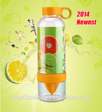 water fruit infuser bottle fruit vinegar decorative bottle plastic fruit infuser water bottle