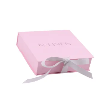 Pink Macarons Chocalate Gift Box With Ribbon Closure
