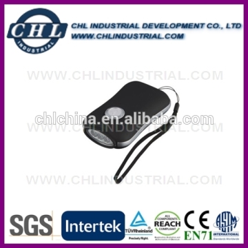 Custom logo printed hand crank pressing flashlight