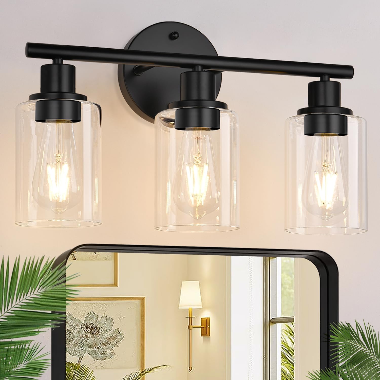 3-Light Light Fixtures Farmhouse Wall Lights with Glass Shades for Mirror Kitchen Bedroom Hallway Living Room (12) 3-Light Light Fixtures Farmhouse Wall Lights with Glass Shades for Mirror Kitchen Bedroom Hallway Living Room (12)