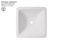 Lavabo da appoggio WB005 in solido bianco opaco-585x340x120mm