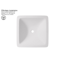 Counter top wash basin WB005 of solid surface-matte white-585x340x120mm