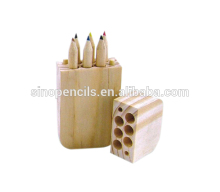 short rounded pencil packing in cellular wood box