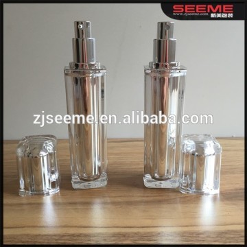 Superior pump spary crystal bottle square double acrylic bottle plastic bottle manufacture