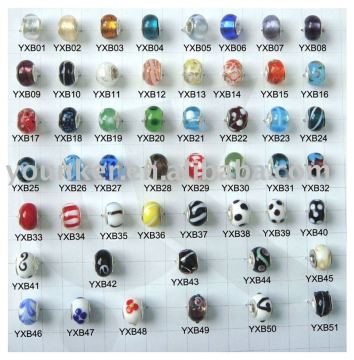 925 Silver Core Murano lampwork glass beads